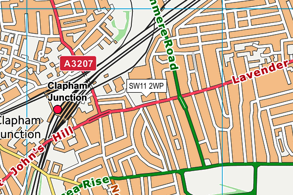 SW11 2WP map - OS VectorMap District (Ordnance Survey)