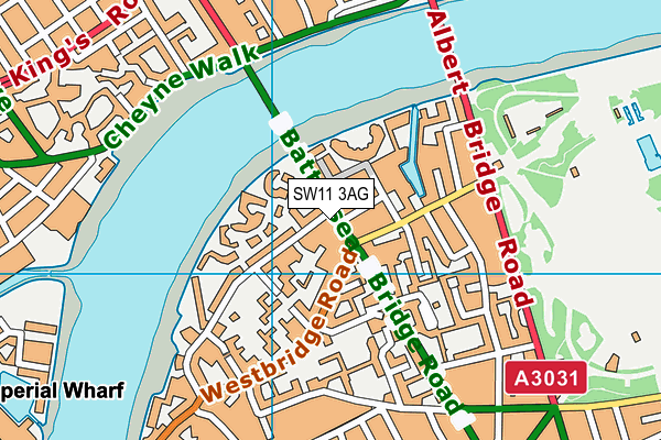 SW11 3AG map - OS VectorMap District (Ordnance Survey)