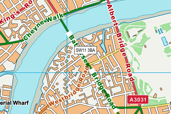 SW11 3BA map - OS VectorMap District (Ordnance Survey)