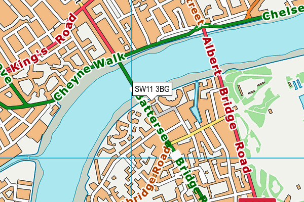 SW11 3BG map - OS VectorMap District (Ordnance Survey)