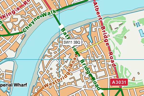 SW11 3BQ map - OS VectorMap District (Ordnance Survey)