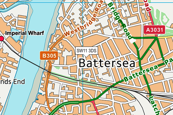L'ecole De Battersea map (SW11 3DS) - OS VectorMap District (Ordnance Survey)