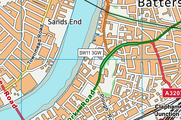 SW11 3GW map - OS VectorMap District (Ordnance Survey)