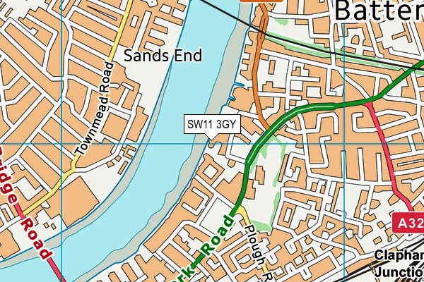 SW11 3GY map - OS VectorMap District (Ordnance Survey)