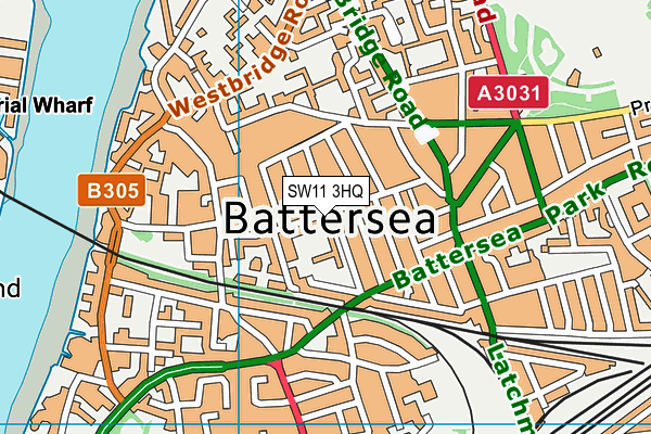 SW11 3HQ map - OS VectorMap District (Ordnance Survey)