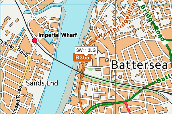 SW11 3LG map - OS VectorMap District (Ordnance Survey)