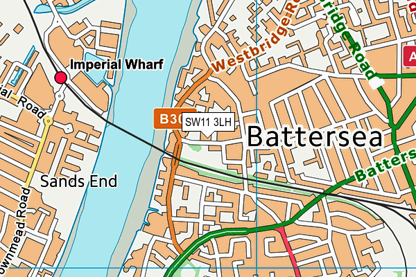 SW11 3LH map - OS VectorMap District (Ordnance Survey)