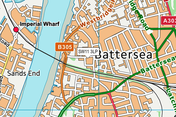 SW11 3LP map - OS VectorMap District (Ordnance Survey)