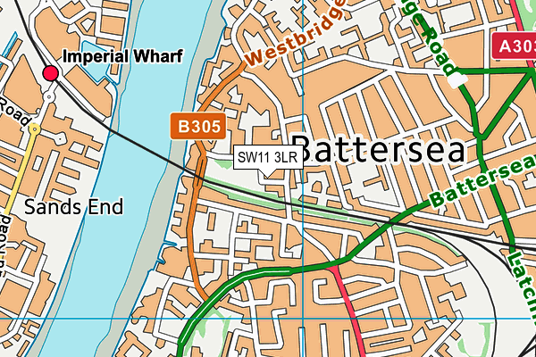 SW11 3LR map - OS VectorMap District (Ordnance Survey)