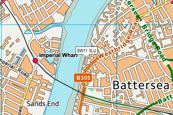 SW11 3LU map - OS VectorMap District (Ordnance Survey)