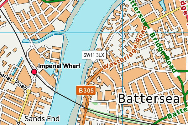 SW11 3LX map - OS VectorMap District (Ordnance Survey)