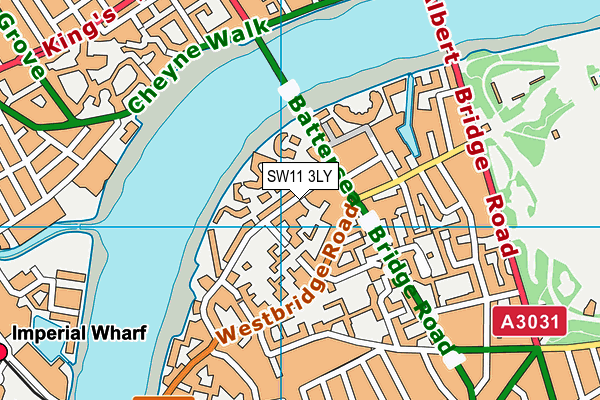 SW11 3LY map - OS VectorMap District (Ordnance Survey)