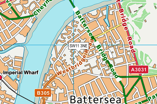 Westbridge Academy map (SW11 3NE) - OS VectorMap District (Ordnance Survey)