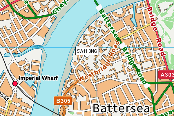 SW11 3NG map - OS VectorMap District (Ordnance Survey)