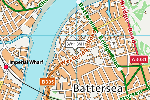 SW11 3NH map - OS VectorMap District (Ordnance Survey)