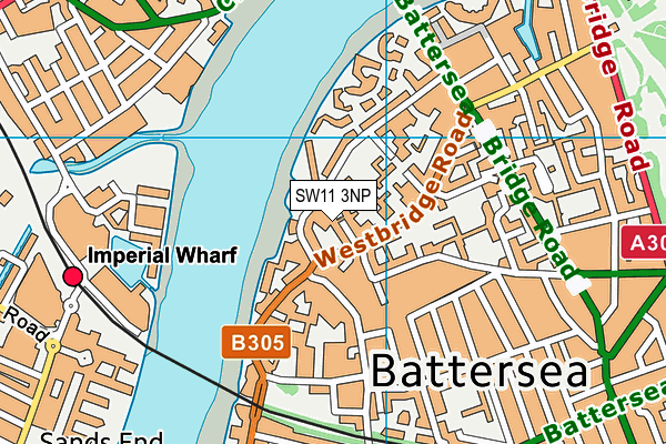 SW11 3NP map - OS VectorMap District (Ordnance Survey)