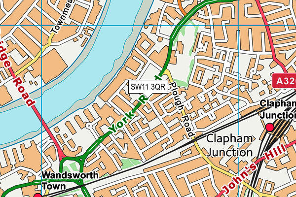 SW11 3QR map - OS VectorMap District (Ordnance Survey)