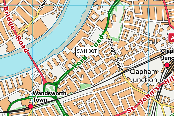 SW11 3QT map - OS VectorMap District (Ordnance Survey)