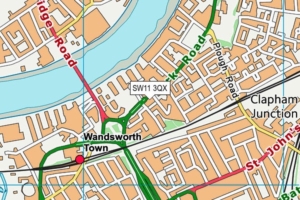 SW11 3QX map - OS VectorMap District (Ordnance Survey)