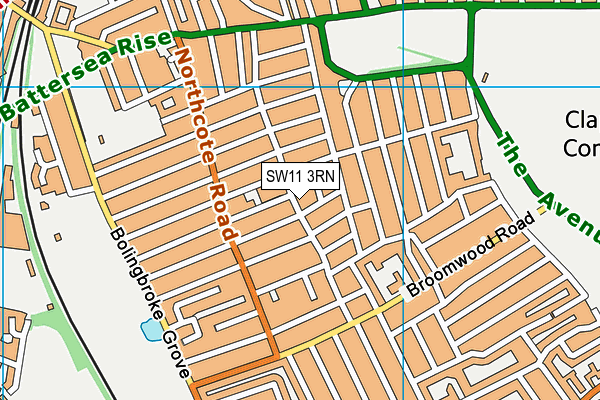 SW11 3RN map - OS VectorMap District (Ordnance Survey)