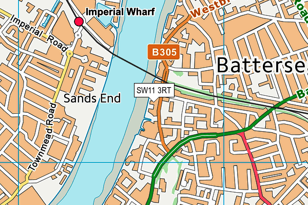SW11 3RT map - OS VectorMap District (Ordnance Survey)