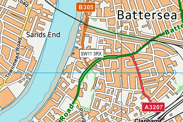 SW11 3RX map - OS VectorMap District (Ordnance Survey)