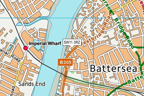 SW11 3RZ map - OS VectorMap District (Ordnance Survey)