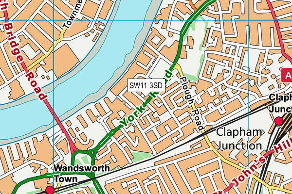 SW11 3SD map - OS VectorMap District (Ordnance Survey)