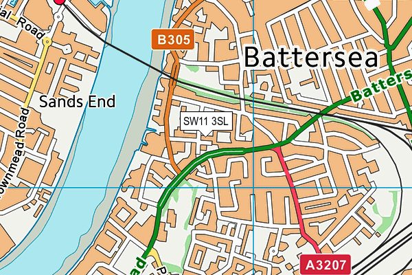 SW11 3SL map - OS VectorMap District (Ordnance Survey)