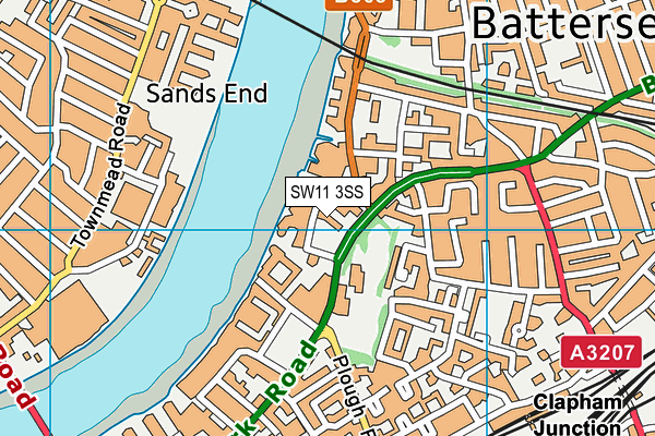 SW11 3SS map - OS VectorMap District (Ordnance Survey)