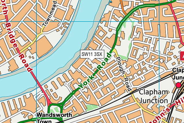 SW11 3SX map - OS VectorMap District (Ordnance Survey)