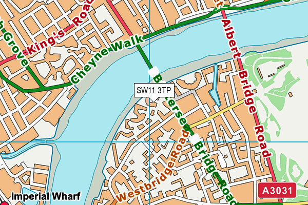 SW11 3TP map - OS VectorMap District (Ordnance Survey)