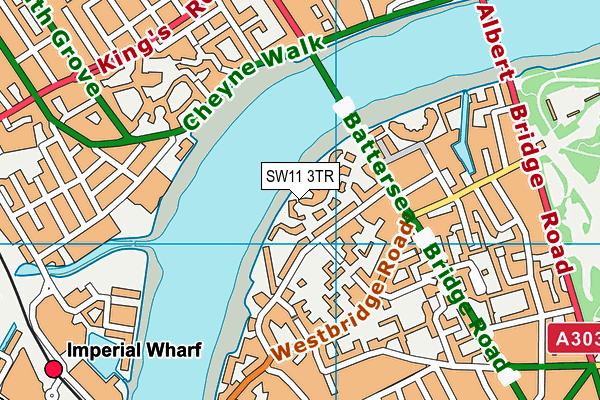 SW11 3TR map - OS VectorMap District (Ordnance Survey)