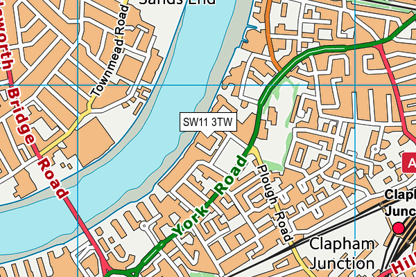 SW11 3TW map - OS VectorMap District (Ordnance Survey)