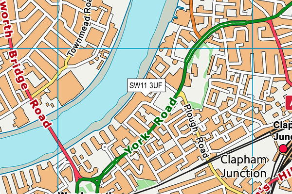 SW11 3UF map - OS VectorMap District (Ordnance Survey)