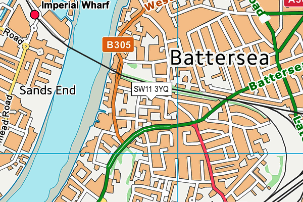 SW11 3YQ map - OS VectorMap District (Ordnance Survey)