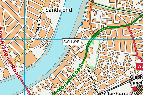 SW11 3YR map - OS VectorMap District (Ordnance Survey)