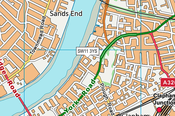 SW11 3YS map - OS VectorMap District (Ordnance Survey)