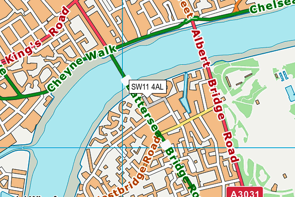 SW11 4AL map - OS VectorMap District (Ordnance Survey)