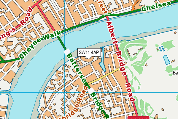 SW11 4AP map - OS VectorMap District (Ordnance Survey)