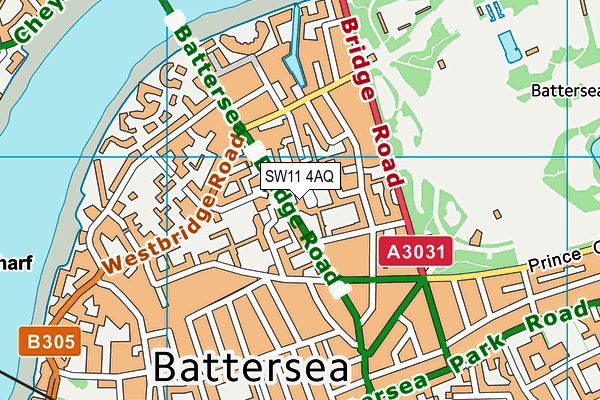 SW11 4AQ map - OS VectorMap District (Ordnance Survey)