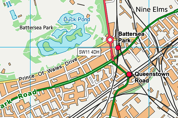 SW11 4DH map - OS VectorMap District (Ordnance Survey)