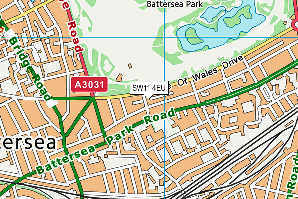 SW11 4EU map - OS VectorMap District (Ordnance Survey)