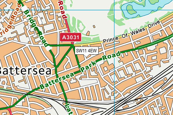 SW11 4EW map - OS VectorMap District (Ordnance Survey)