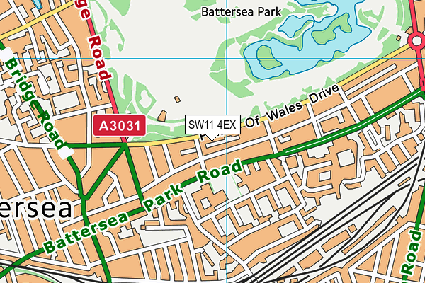 SW11 4EX map - OS VectorMap District (Ordnance Survey)