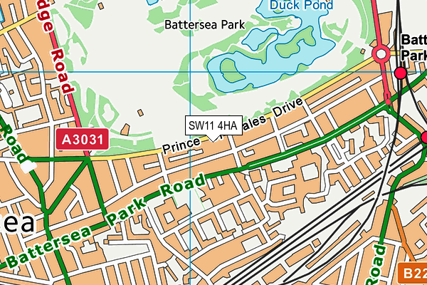 SW11 4HA map - OS VectorMap District (Ordnance Survey)