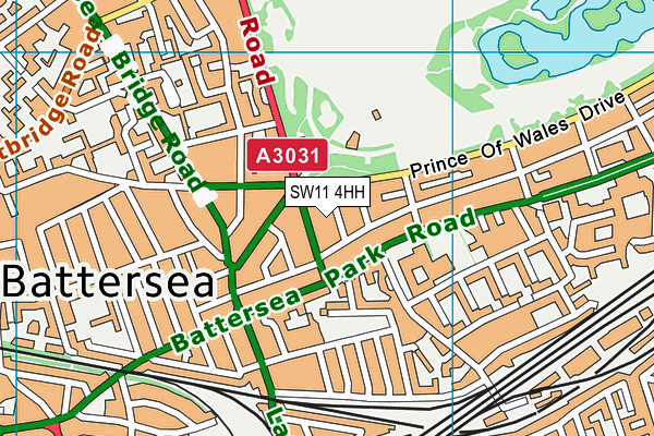 SW11 4HH map - OS VectorMap District (Ordnance Survey)