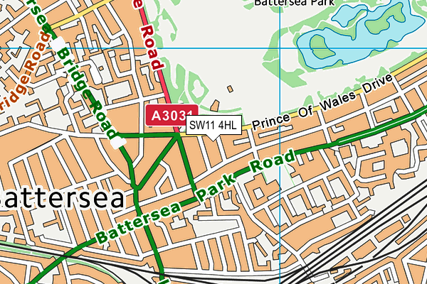 SW11 4HL map - OS VectorMap District (Ordnance Survey)