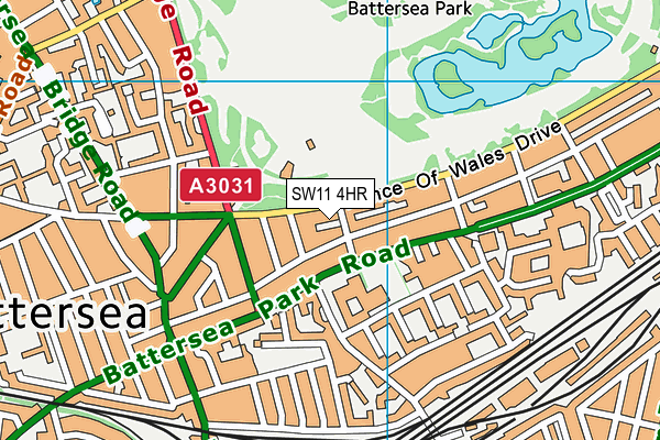 SW11 4HR map - OS VectorMap District (Ordnance Survey)