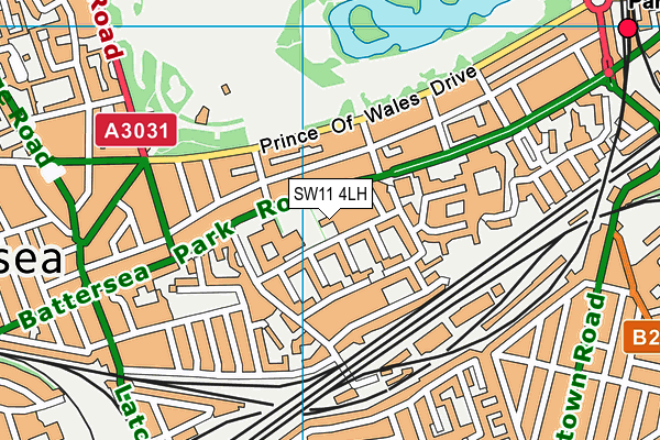 SW11 4LH map - OS VectorMap District (Ordnance Survey)